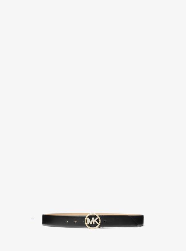 Damske Opasky Michael Kors Leather Pavé Logo Čierne - Doplnky Michael Kors Obchod | HCUOR-7832
